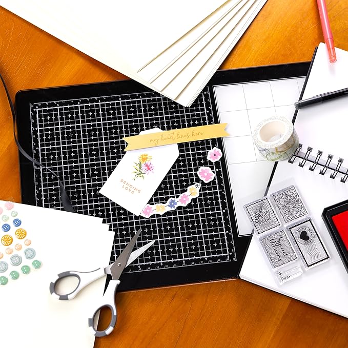 Cardstock 12 x 12 Paper Pack - 65lb Smooth Card Stock for Crafts, Cardmaking, Art Projects - 50 Square Scrapbook Sheets - Double Sided with Solid Core, Ivory