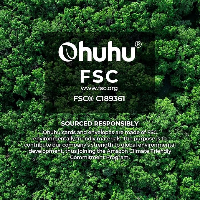 Ohuhu Blank White Cards and Envelopes 100 Pack, 4.25 x 5.5 Heavyweight Folded Cards and A2 Envelopes for DIY Greeting Card, Wedding, Birthday, Invitations, Thank You Cards & All Occasion