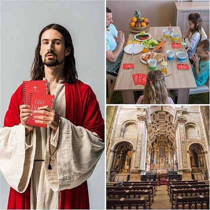 INSADA Christian Prayer Journal Spiral Red Notebooks Bulk with Pens- Small Notepads (4.13”x5.43”) - Mother's Day Gifts for Women, Church Members & Bible Study Groups (30 Sets Red)