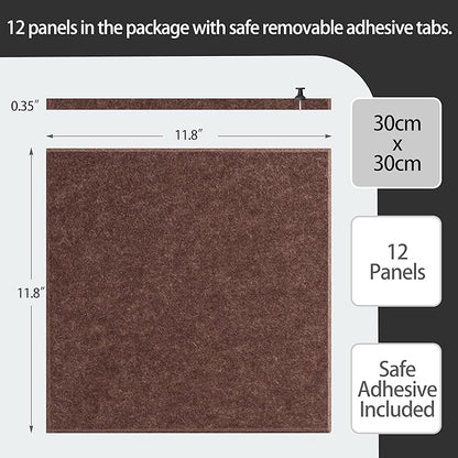 Large Felt Bulletin Board(36" x 24"),Cork Board Alternative,6 Pack Felt Wall Tiles with Safe Removable Adhesive Tabs,Notice Pin Board/Message Board/Vision Board for Office, School & Home