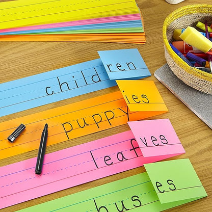 Astrobrights Colored Sentence Strips, 3" x 24", 65 lb/176 gsm, 5-Color Assortment, 100 Count (91992)