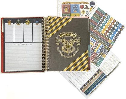 Paper House Productions Harry Potter 12 Month Undated 9.5" Planner with Month and Event Flag Stickers - Marauder's Map