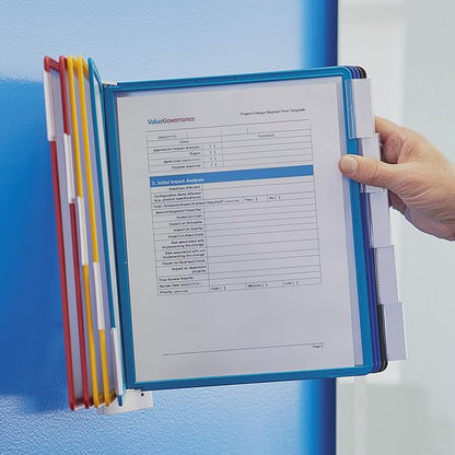 DURABLE Wall Mounted Reference System, 10 Double-Sided Panels, Letter-Size, Assorted Colors, SHERPA Design (554100)