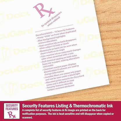 DocuGard Premier Medical Security Paper for Printing Prescriptions and Preventing Fraud, CMS Approved, 10 Security Features, Laser and Inkjet Safe, Blue, 8.5 x 11, 24 lb., 500 Sheets (04543)