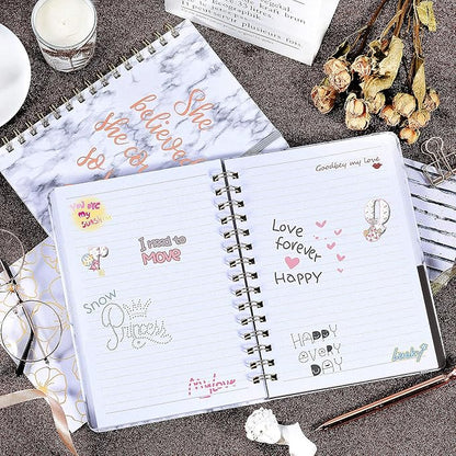 Frasukis Ruled Notebook/Journal - Spiral Notebook with Premium Thick Paper, 8.5" X 6.4", College Ruled Spiral Notebook, Waterproof Hardcover, Perfect for Daily