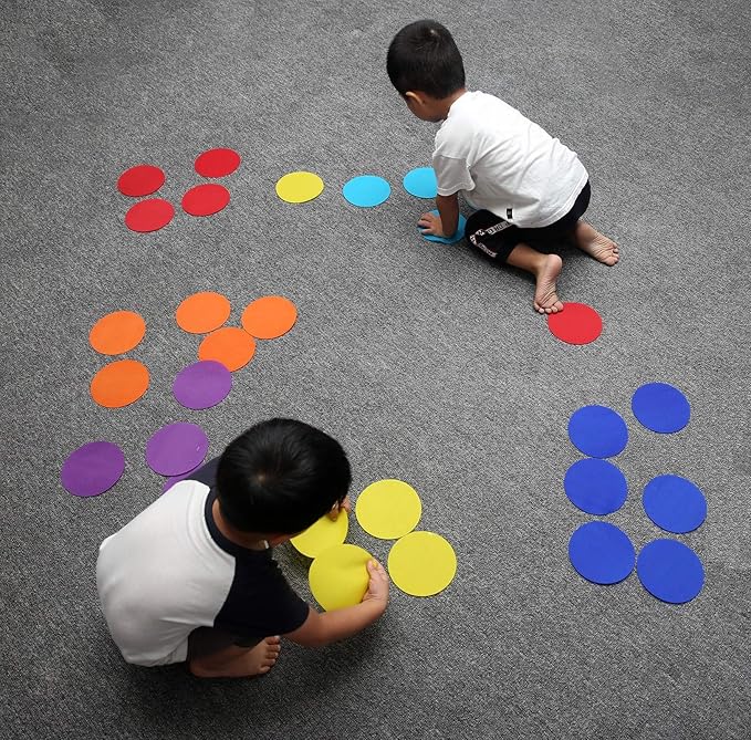 Carpet Markers 5" for Kids, Multicolor Spot Circle Markers for Classroom Teachers, Preschool and Kindergarten (90 Packs of Circle)