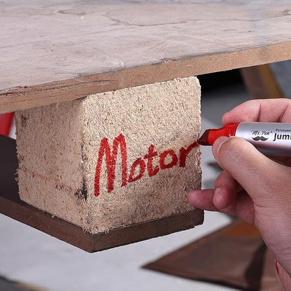 Mr. Pen- Jumbo Permanent Markers, 4 Pack, Red, Chisel Tip, Large Permanent Markers, Color Permanent Markers Set, Jumbo Markers, Permanent Markers, Huge Poster Markers Jumbo, Thick Markers