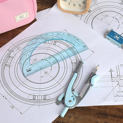 Mr. Pen- Compass and Protractor Set, Sky Blue, Compass Geometry Tool, Protractor and Compass Set, Compass Drawing Tool, Drawing Compass, Geometry Compass, Math Compass for Geometry