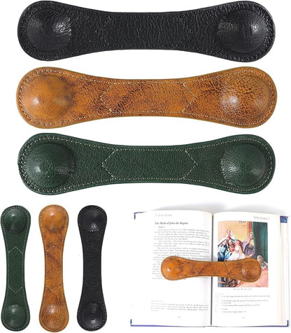 KINIVA Leather Weighted Bookmarks Book Weight Page Holder for Reading,Book Open Holder for Kids Adult,Gifts for Reader (01 Black)