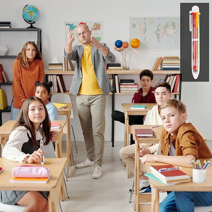 DAIKOYE Ballpoint Pens 24 PCS 0.5mm 6-in-1 Multicolor Ballpoint Pens School Supplies Birthday Party Favors Gifts for Kids Students