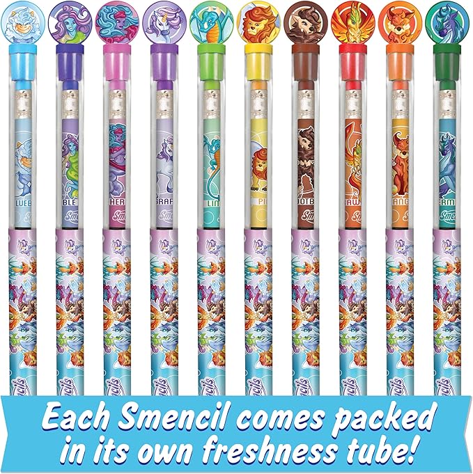 Scentco Mythical Smencils (2 Pack) - Limited Edition - Gourmet Scented Pencils (Graphite HB #2) with Black Finish and Multi-layered Paper Construction, 10 Count - Gifts for Kids, Classroom Rewards