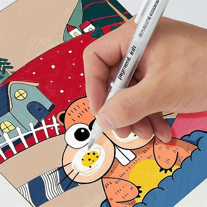 3 Colors Gel Pen Set, 6 Pack, 0.7mm Extra Fine Point,White,Gold and Silver Gel Ink Pens for Artists,White Pens for Black Paper,Artists Drawing,Journaling, Coloring ﻿ ﻿