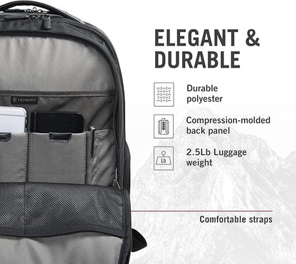 Victorinox Altmont Professional Essentials Laptop Backpack - Tablet & Laptop Bag for Travel Accessories - Computer Backpack Includes Sleek Organizer - 24 Liters, Black