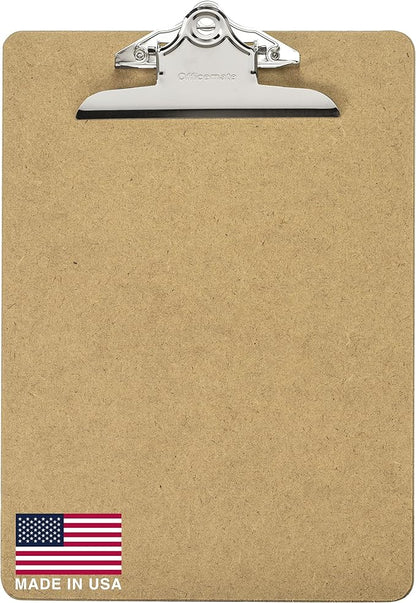 Officemate Recycled Wood Clipboard, 6 Inch Clip, 1 Pack Clipboard, Letter Size (9 x 12.5 Inches), Brown (83100)