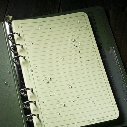 Rite In The Rain Weatherproof Loose Leaf Paper, 4.625" x 7", 32# Green, Universal Pattern, 100 Sheet Pack (No. 982)