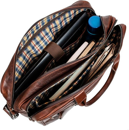 Marc Peter Laptop Bag Los Angeles I Leather Shoulder bag for 15.6 inch Laptop I Briefcase for men and women