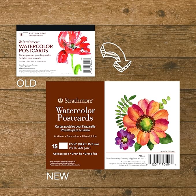 Strathmore Watercolor Postcard Pad, 4x6 inches, 15 Pack - Custom Greeting Cards for Weddings, Events, Birthdays