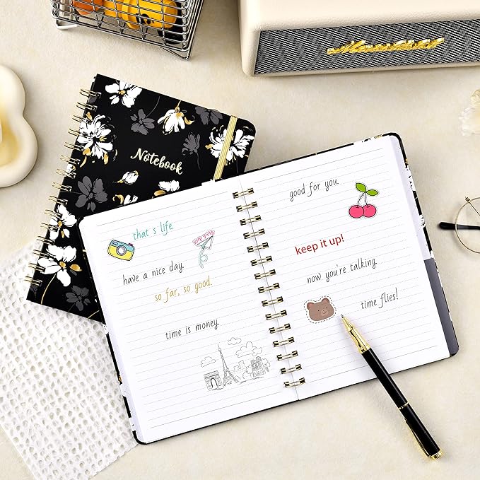 Frasukis Ruled Notebook/Journal - Lined Journal with Premium Thick Paper, 8.5" X 6.4", College Ruled Spiral Notebook/Journal, Banded with Exquisite Inner Pocket