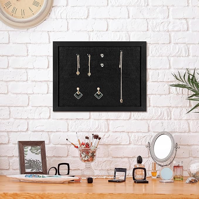 TORASO Cork Board Bulletin Board, 11" X 8" Cork Boards for Walls with Pins, Eye Bolts, gaskets, Screws, Pin Board for Office, School and Home (BK,22 * 30cm,1P)