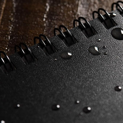 Rite in the Rain Weatherproof Top Spiral Notebook, 3" x 5", Black Cover, Universal Pattern, 6 Pack (No. 735L6)