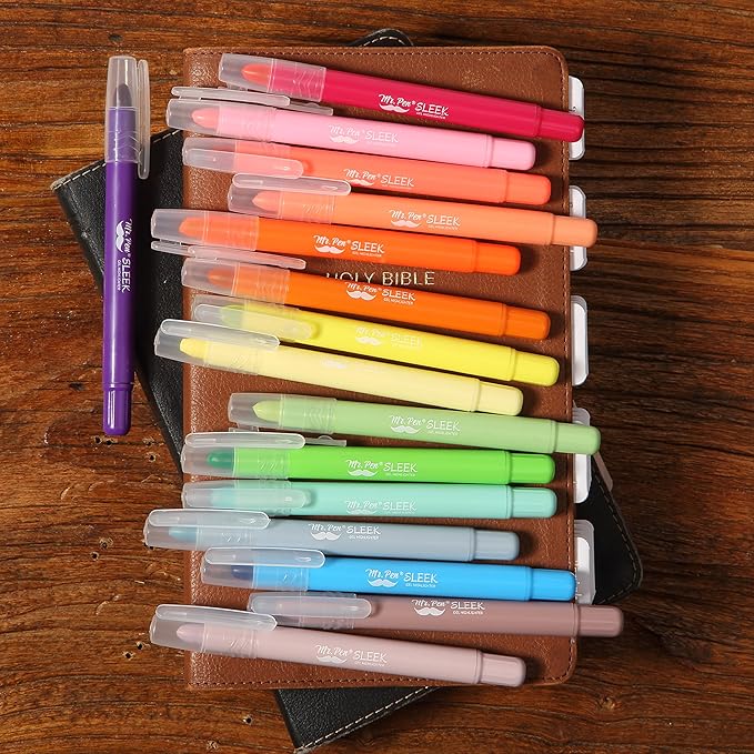 Mr. Pen- Gel Highlighter, 16 Pack, Morandi and Vibrant Colors, Bible Highlighters No Bleed Highlighters, Bible Highlighter, Bible Markers, Gel Highlighters for Bibles, Highlighter