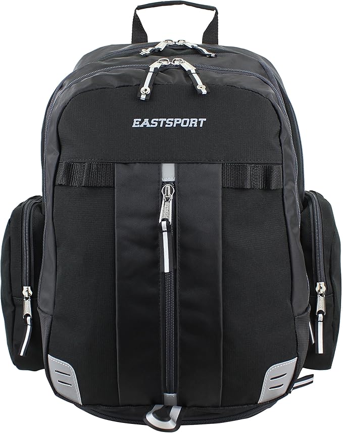 Eastsport Extra Large Backpack Expandable Oversized For Travel Hiking Work Camping Sports Outdoors With Drawstring Bag 18x13.5x9.5 Mochila De Viaje Black