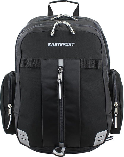 Eastsport Extra Large Backpack Expandable Oversized For Travel Hiking Work Camping Sports Outdoors With Drawstring Bag 18x13.5x9.5 Mochila De Viaje Black