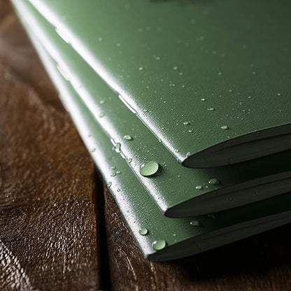Rite in the Rain Weatherproof Mini-Stapled Notebook, 3 1/4" x 4 5/8", Green Cover, Universal Pattern, 3 Pack (No. 971FX-M), 4.625 x 3.5 x 0.125
