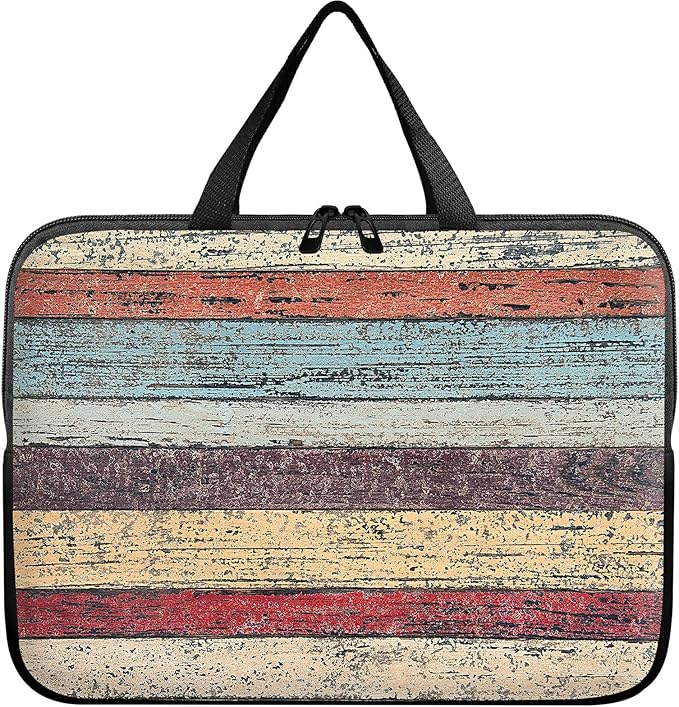 Universal Tablet Laptop Sleeve Case 10 inch, Retro Wood Slim Carrying Case Durable Handbag Travel Laptop Bag for 7 to 10-inch Laptops/Notebook/Kids Tablet/ipad/eBook Readers