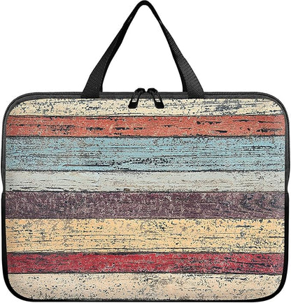 Universal Tablet Laptop Sleeve Case 10 inch, Retro Wood Slim Carrying Case Durable Handbag Travel Laptop Bag for 7 to 10-inch Laptops/Notebook/Kids Tablet/ipad/eBook Readers