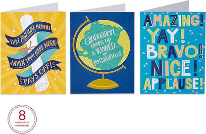 American Greetings Blank Congratulations and Graduation Cards Pack, Bright and Trendy (48-Count)