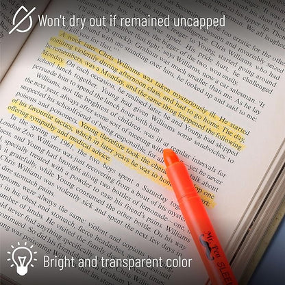 Mr. Pen No Bleed Gel Highlighter, Bible Highlighters, Golden Orange, Pack of 4