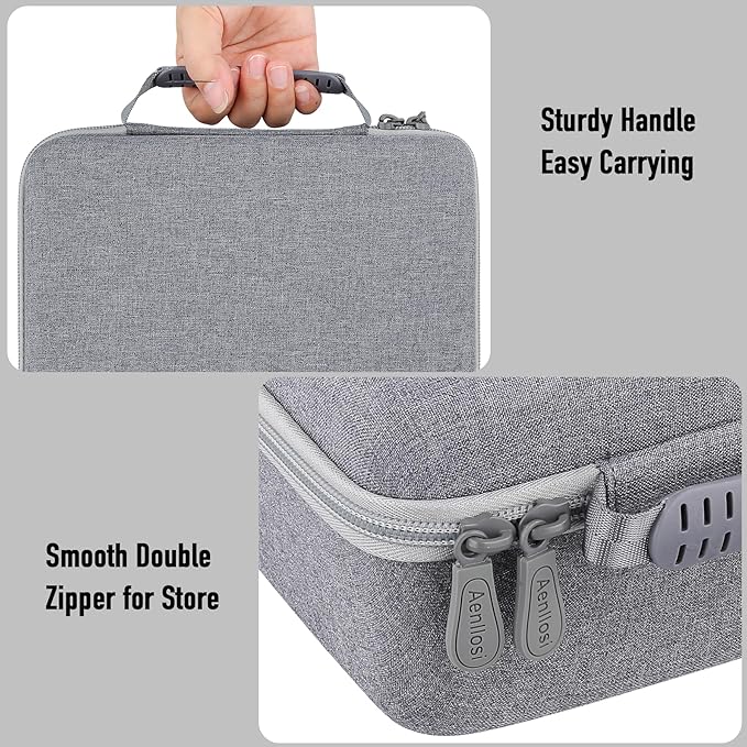 Aenllosi Hard Case for Canon Selphy CP1500 CP1300 CP1200 4x6 Photo Printer,Storage for Charger,Color ink and Paper Accessories(Grey,Case Only)