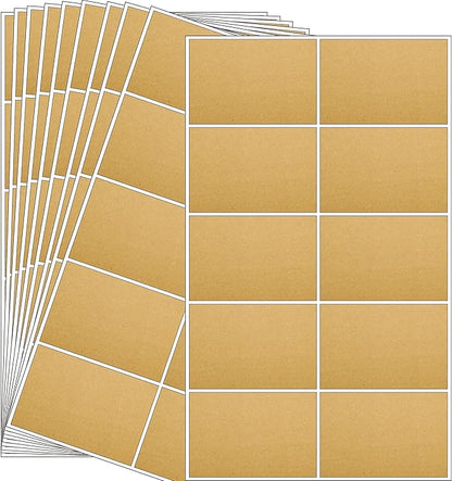 YSHIHE 3 x 2 Inch Kraft Label Stickers,240 Pack Rectangle Inventory Color Coding Stickers Permanent Adhesive Labels for Moving Boxes and Organizer Identification