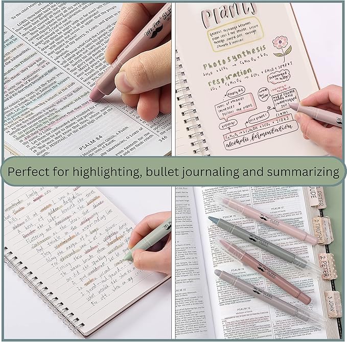 Mr. Pen Gel Highlighters - 8 Pack Dusty Colors, No Bleed Bible Highlighters, Assorted Color Gel Highlighters, Quick Dry Bible Markers