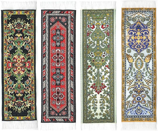 Oriental Carpet Rug Bookmarks #2 (Set of 4) Beautiful, Elegant, Woven Cloth Bookmarks! Oriental Carpet Rug Bookmarks - Beautiful, Elegant, Woven Cloth Bookmarks! Best Gift