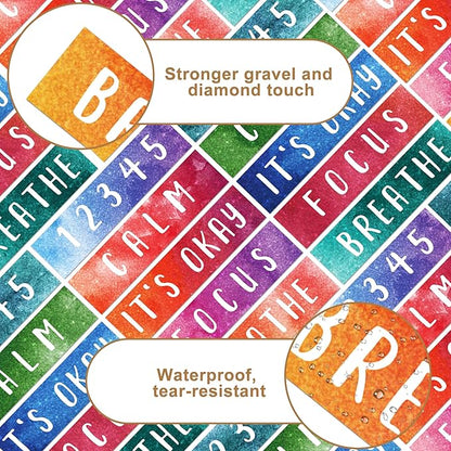 50PCS Calm Strips for Anxiety Sensory Stickers Calm Stickers for Relieve Adults Kids Teens Fidgets Stress Office&Classroom Supplies Anxiety Relief Items with Tactile Textured Surface Patterns(Letter)