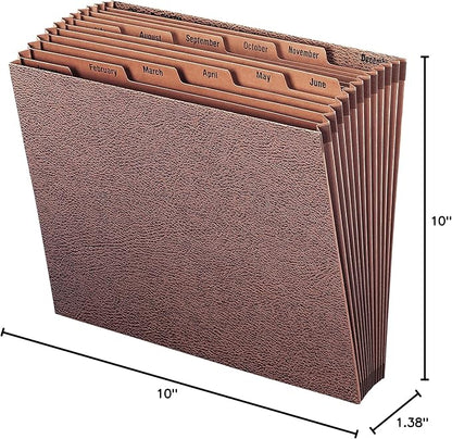 Smead TUFF Expanding File, Monthly (Jan.-Dec.), 12 Pockets, Letter Size, Redrope-Printed Stock (70488)