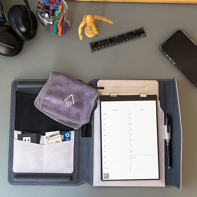 Rocketbook Capsule Cover for Orbit Executive - 100% Recyclable Cover with Pen Holder, Magnetic Clasp & Inner Storage - Gray