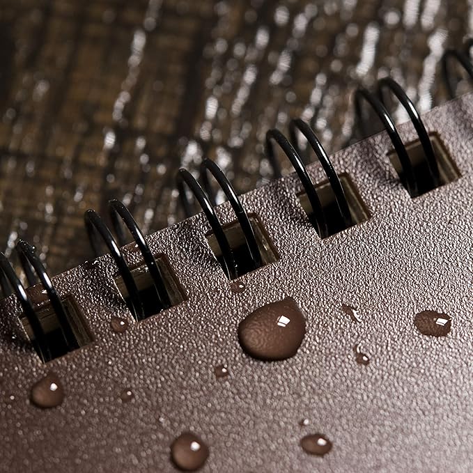 Rite in the Rain Weatherproof Side Spiral Notebook, 4.625" x 7", Brown Weatherproof Notepad, Universal Page Pattern (No. 473)