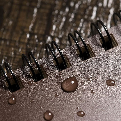 Rite in the Rain Weatherproof Side Spiral Notebook, 4.625" x 7", Brown Cover, Universal Pattern, 3 Pack (No. 473L3)