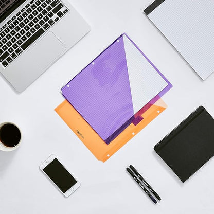 Amazon Basics Tab Dividers for 3 Ring Binder, Two Pocket, Letter Size, Assorted Colors, 24 Count