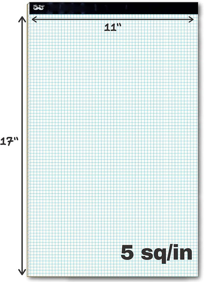 Mr. Pen- Engineering Paper Pad, Graph Paper, 5x5 (5 Squares per inch), 17"x11", 22 Sheets, Engineering Pad, Grid Paper, Computation Pads, Drafting Paper, Squared Paper, Blueprint Paper, Writing Paper