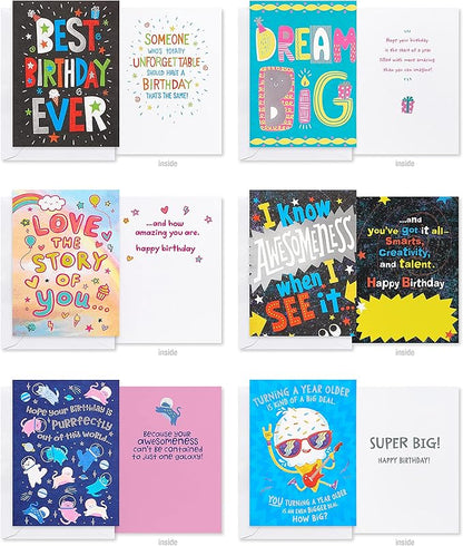 American Greetings Deluxe Kids Birthday Card Assortment, Bright and Cheerful Designs (40-Count)