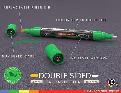 Acrylic Markers, Paint Pens Assorted Vibrant Markers for Rock Painting, Canvas, Glass, Mugs, Wood, Ceramic, Fabric, Metal, Scrapbooking. Non Toxic, Quick Dry, Multi-Surface, Lightfast (MEDIUM)