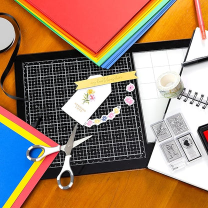 Cardstock 12 x 12 Paper Pack - 65lb Smooth Card Stock for Crafts, Cardmaking, Art Projects - 50 Square Scrapbook Sheets, 5 Assorted Colors - Double Sided with Solid Core, Primary