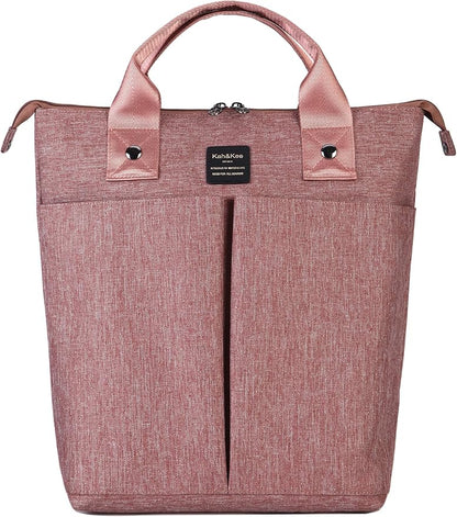 Kah&Kee Convertible Laptop Backpack and Tote Bag Handbag Computer Compartment Travel School for Women Man (Antique Pink)