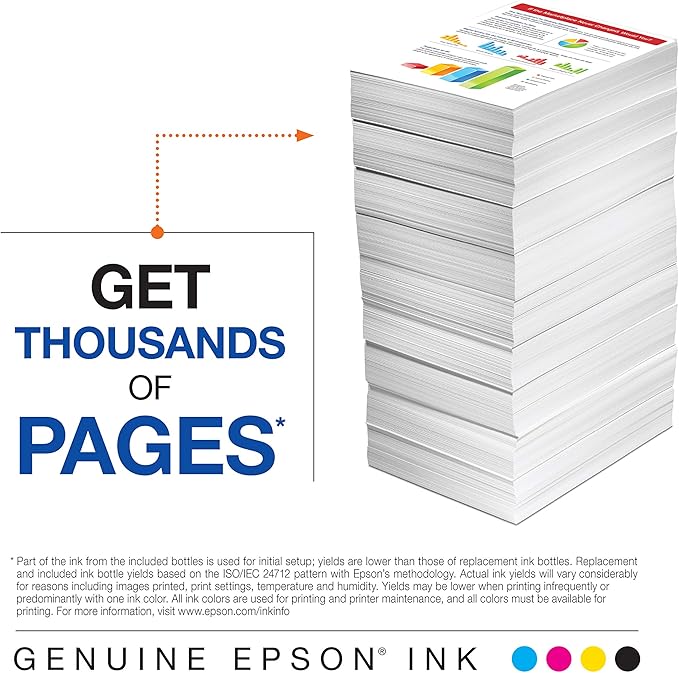 Epson EcoTank ET-15000 Wireless Color All-in-One Supertank Printer with Scanner & 522 EcoTank Ink Ultra-high Capacity Bottle Color Combo Pack (T522520-S) Works with EcoTank ET-2720