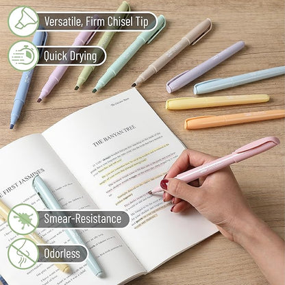 Mr. Pen Highlighters - 12 Pack, Chisel Tip, Earthy & Assorted Colors, No Bleed, Set of Colorful Highlighters