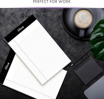 Legal Notepads 5x8, Pack of 12 - Perforated Narrow Ruled Writing Pad - Premium Thick Paper, No Ink Bleeding - Blank Legal Pads For Home, Office, School, Business - 50 Sheets Per Notebook